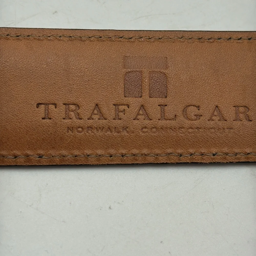 Trafalgar Black Leather Belt with Gold Buckle 40/100
